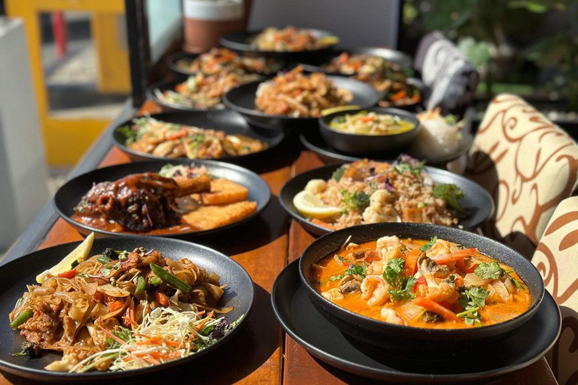 Thai curry on table